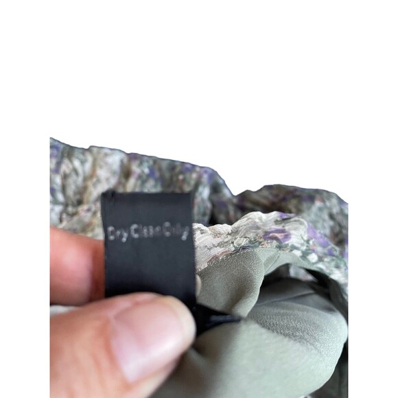 J Crew Collection Womens Green Purple Ruffles Sleeveless Silk Dress Size 10 - Picture 9 of 12